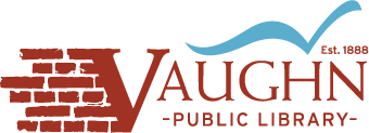 Logo for the Vaughn Public Library in Ashland, Wisconsin